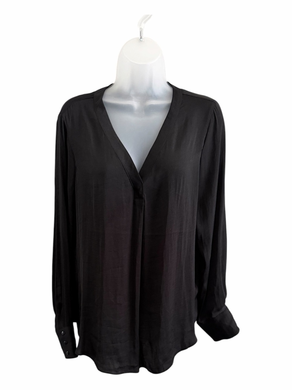 Maison d’Amelie Paris Black V-Neck Long Sleeve Blouse